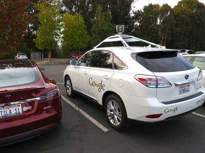 Lexus RX450h retrofitted by Google for its driverless car fleet